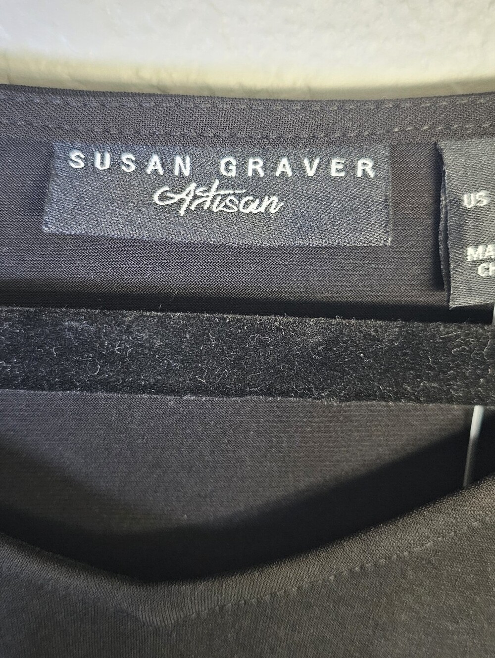 Susan Graver Artisan Black Embellished Cuff Tunic Top XL NWT - Picture 2 of 8